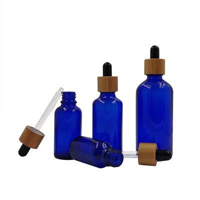1oz vacian las botellas del dropper de Amber Black Essential Oil Glass con las tapas de bambú