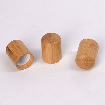 Botella de aceite esencial Brown cosmético vacío con el tapón de tuerca de madera de bambú de 18m m