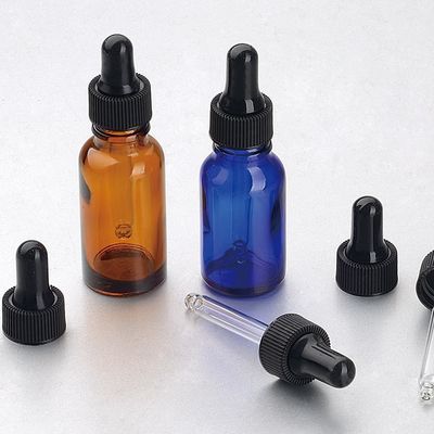 18/410 botella de aceite esencial de cristal vacía con cuidado personal del casquillo de bambú del dropper