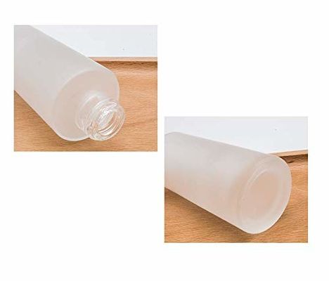 botella de vidrio esmerilado 120ml con la piel cosmética de bambú del cuidado de la bomba del envase de la loción