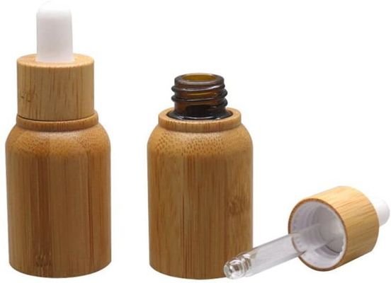 Botella de aceite esencial de cristal con cuidado de piel de lujo del dropper resistente de bambú del niño
